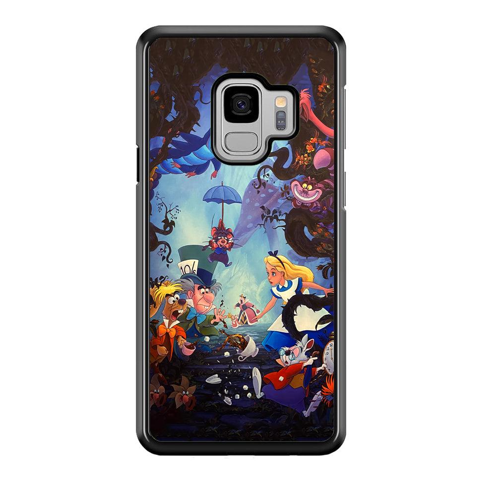 Alice in Wonderland Spilled Tea Samsung Galaxy S9 Case-Rubber Black (2D Case)-Oxvistore