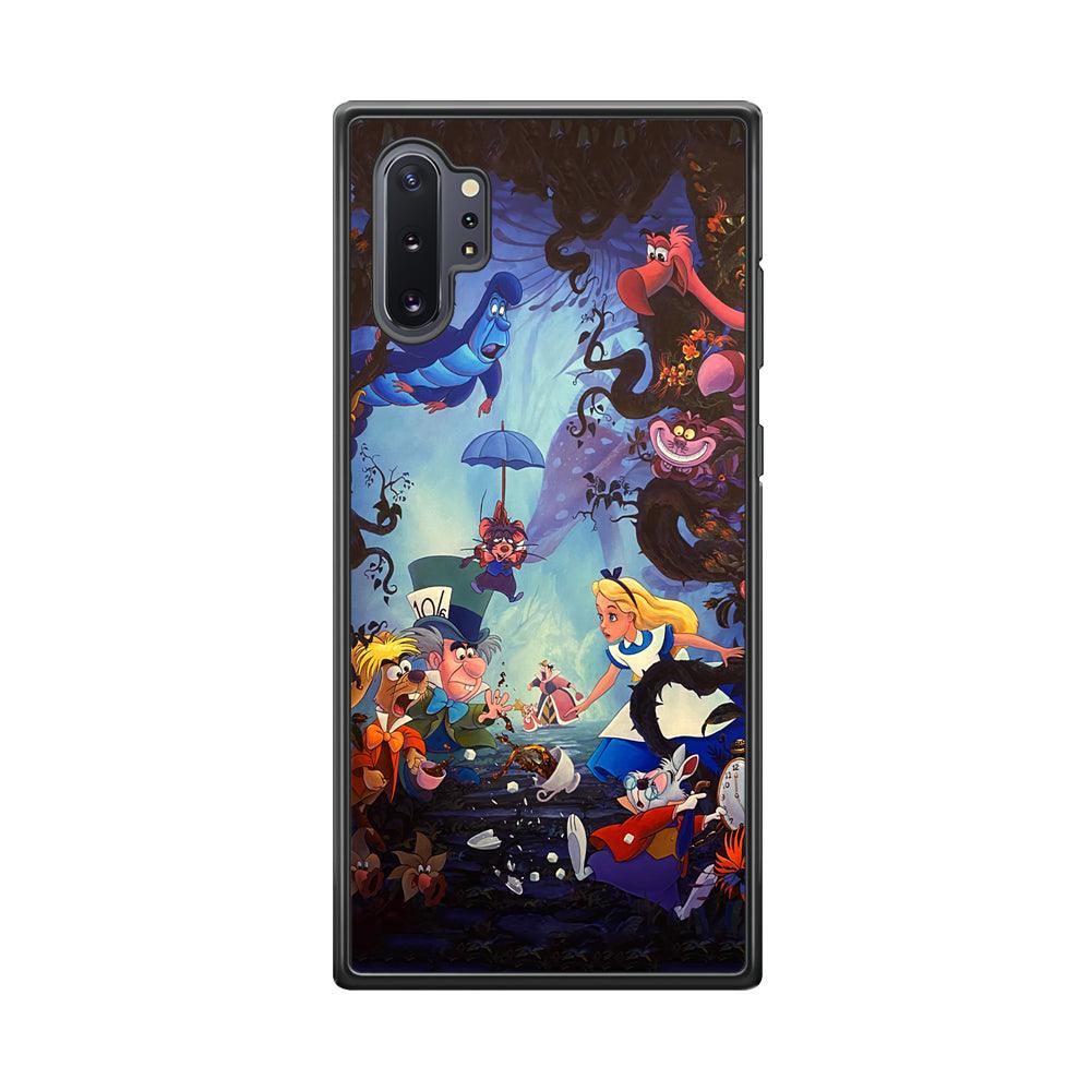 Alice in Wonderland Spilled Tea Samsung Galaxy Note 10 Plus Case-Rubber Black (2D Case)-Oxvistore