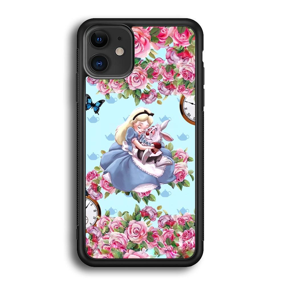 Alice in Wonderland a Warm Hug iPhone 12 Case-Rubber Black (2D Case)-Oxvistore