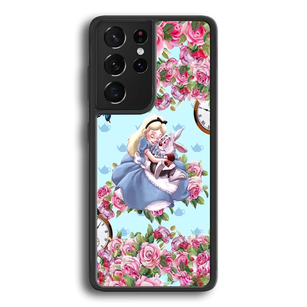 Alice in Wonderland a Warm Hug Samsung Galaxy S24 Ultra Case-Rubber Black (2D Case)-Oxvistore