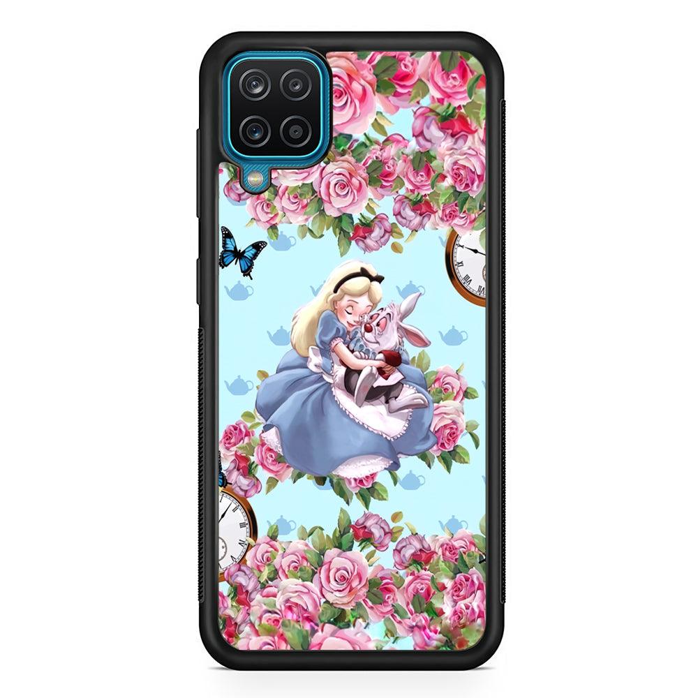 Alice in Wonderland a Warm Hug Samsung Galaxy A12 Case-Rubber Black (2D Case)-Oxvistore