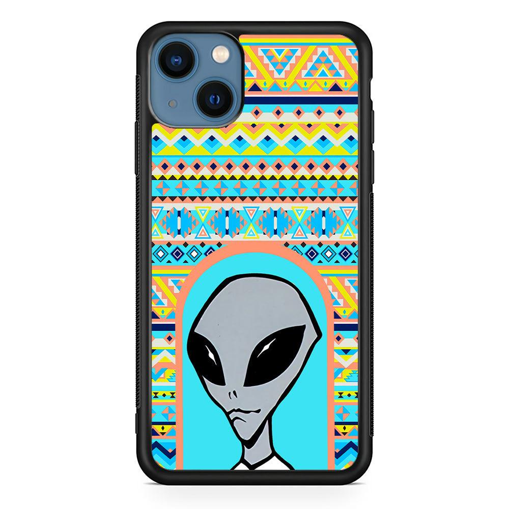 Alien Sign of Dome iPhone 13 Case-Rubber White (2D Case)-Oxvistore