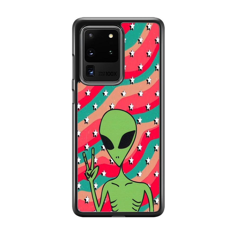 Alien Prove of Peace Samsung Galaxy S20 Ultra Case-Rubber Black (2D Case)-Oxvistore