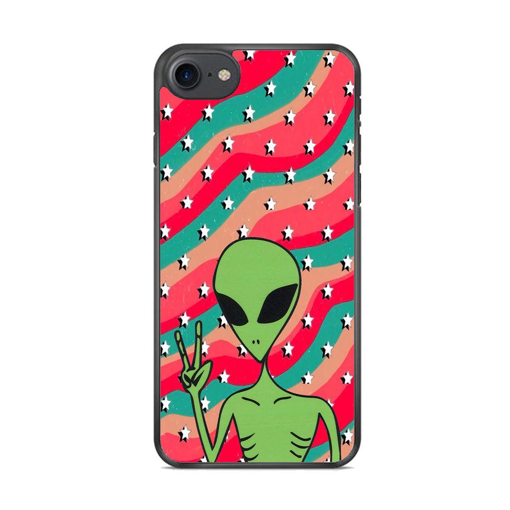 Alien Prove of Peace iPhone 7 Case-Rubber Black (2D Case)-Oxvistore