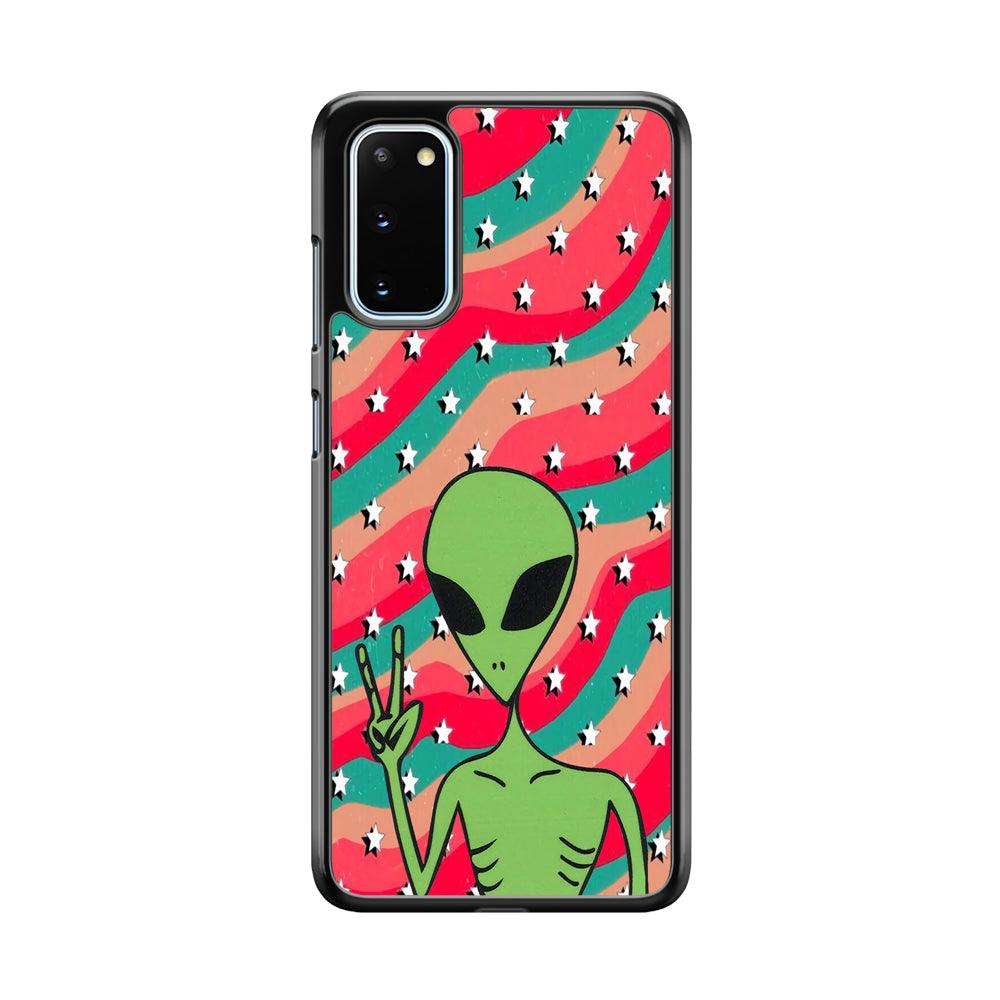 Alien Prove of Peace Samsung Galaxy S20 Case-Rubber Black (2D Case)-Oxvistore