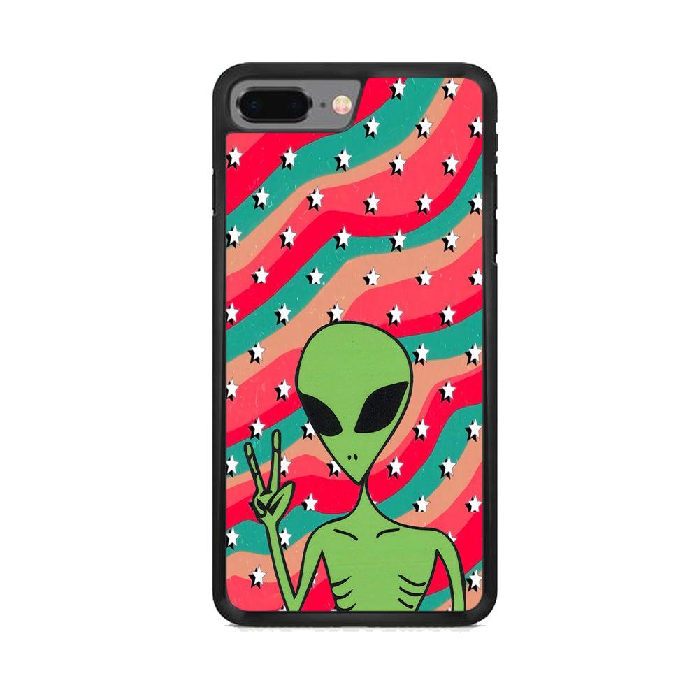 Alien Prove of Peace iPhone 7 Plus Case-Rubber Black (2D Case)-Oxvistore