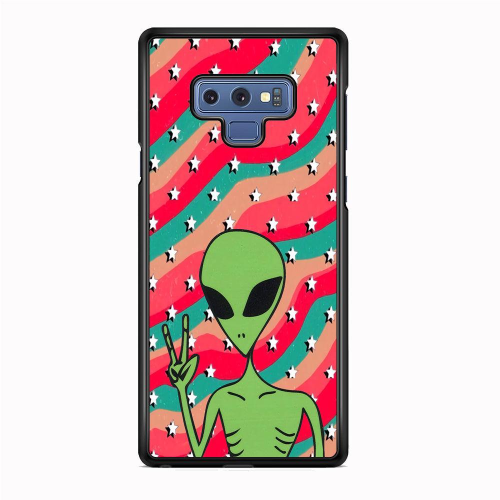 Alien Prove of Peace Samsung Galaxy Note 9 Case-Rubber White (2D Case)-Oxvistore