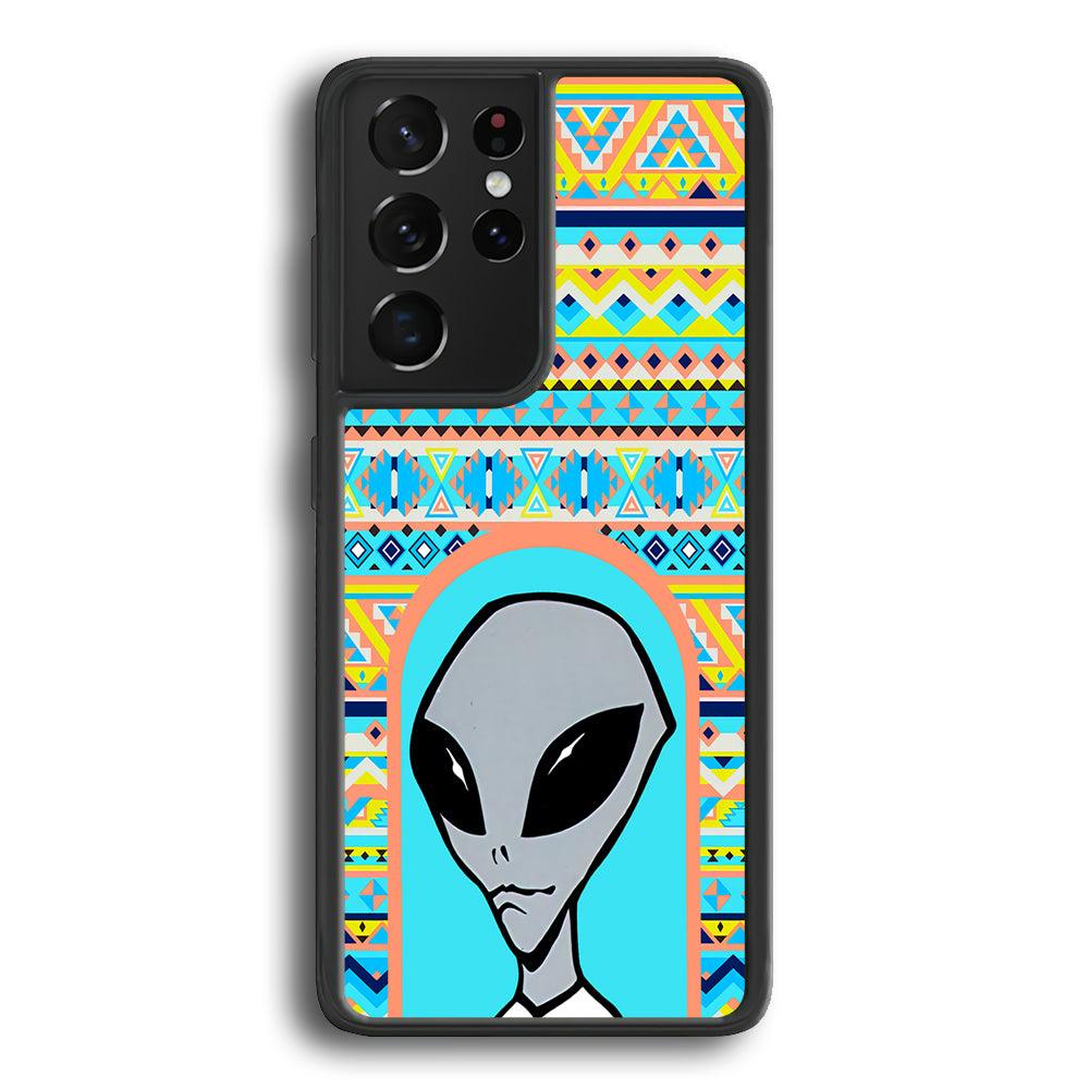 Alien Sign of Dome Samsung Galaxy S21 Ultra Case-Rubber Black (2D Case)-Oxvistore