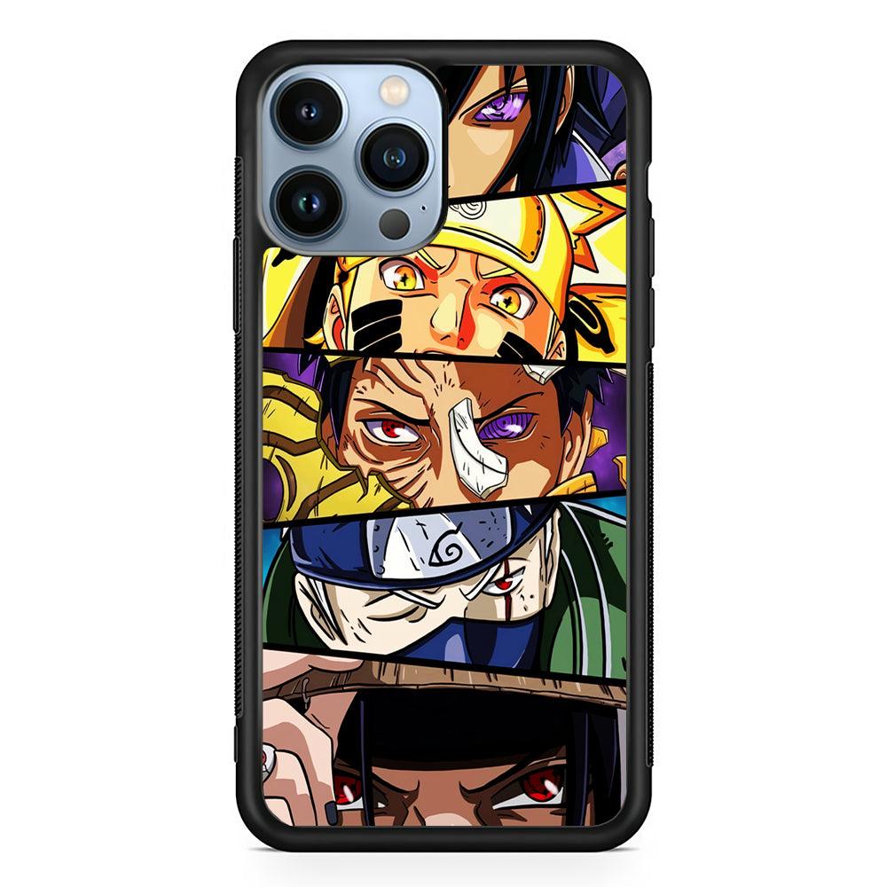 All Eyes Characters in Naruto 2D Rubber Phone Case-Black-Oxvistore