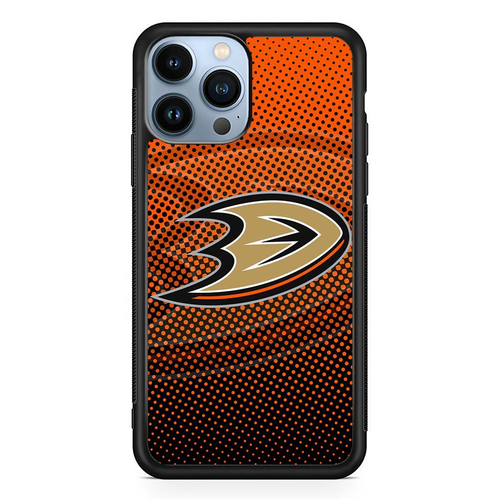 Anaheim Ducks Dot 2D Rubber Phone Case-Black-Oxvistore