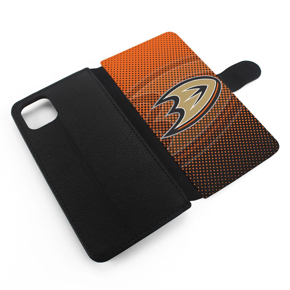 Anaheim Ducks Dot Flip Wallet Phone Case-Oxvistore