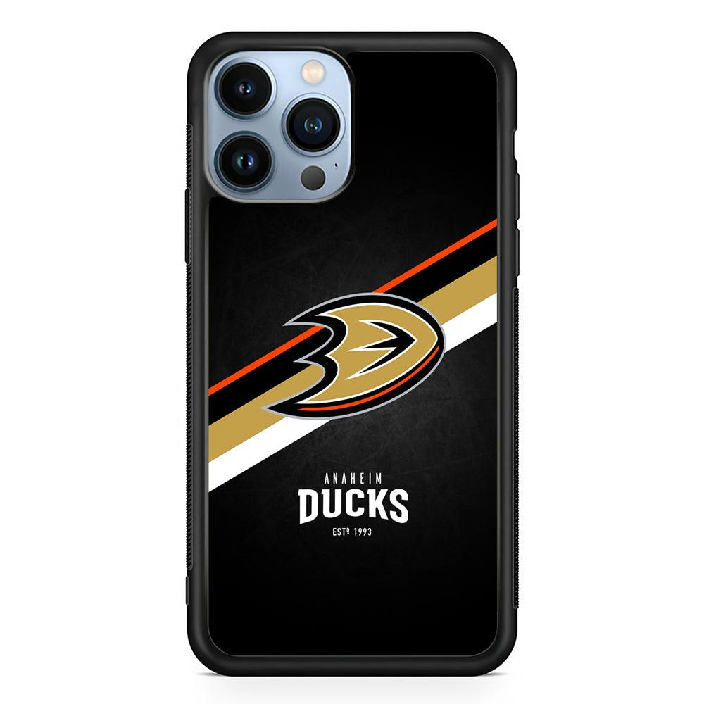 Anaheim Ducks Logo 2D Rubber Phone Case-Black-Oxvistore
