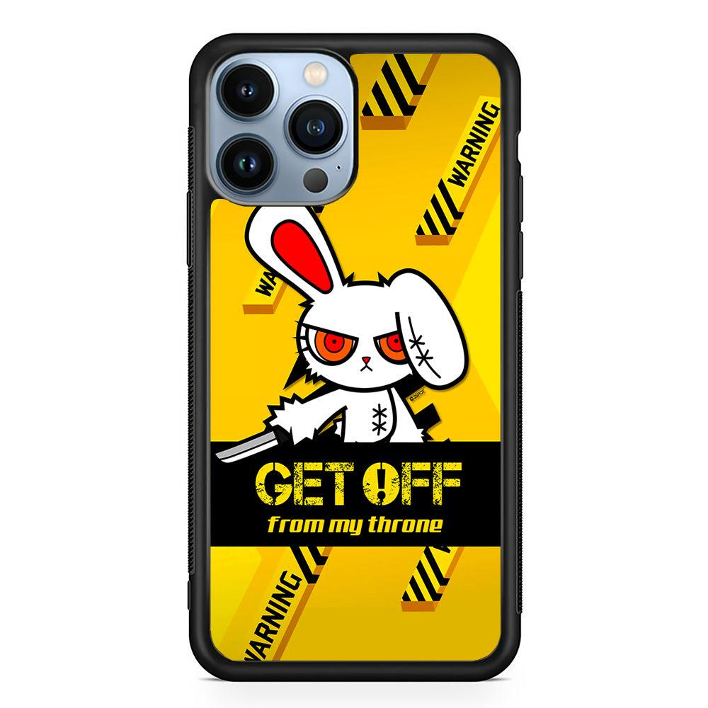 Angry Bunny Throne iPhone 14 Pro Max Case-Rubber White (2D Case)-Oxvistore