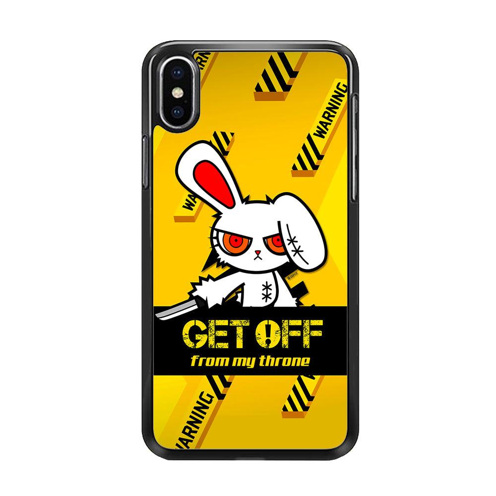 Angry Bunny Throne iPhone X Case-Rubber Black (2D Case)-Oxvistore