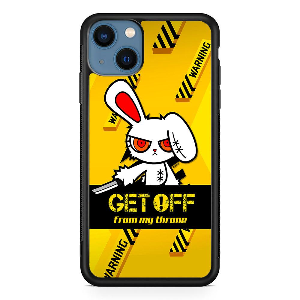 Angry Bunny Throne iPhone 15 Case-Rubber White (2D Case)-Oxvistore