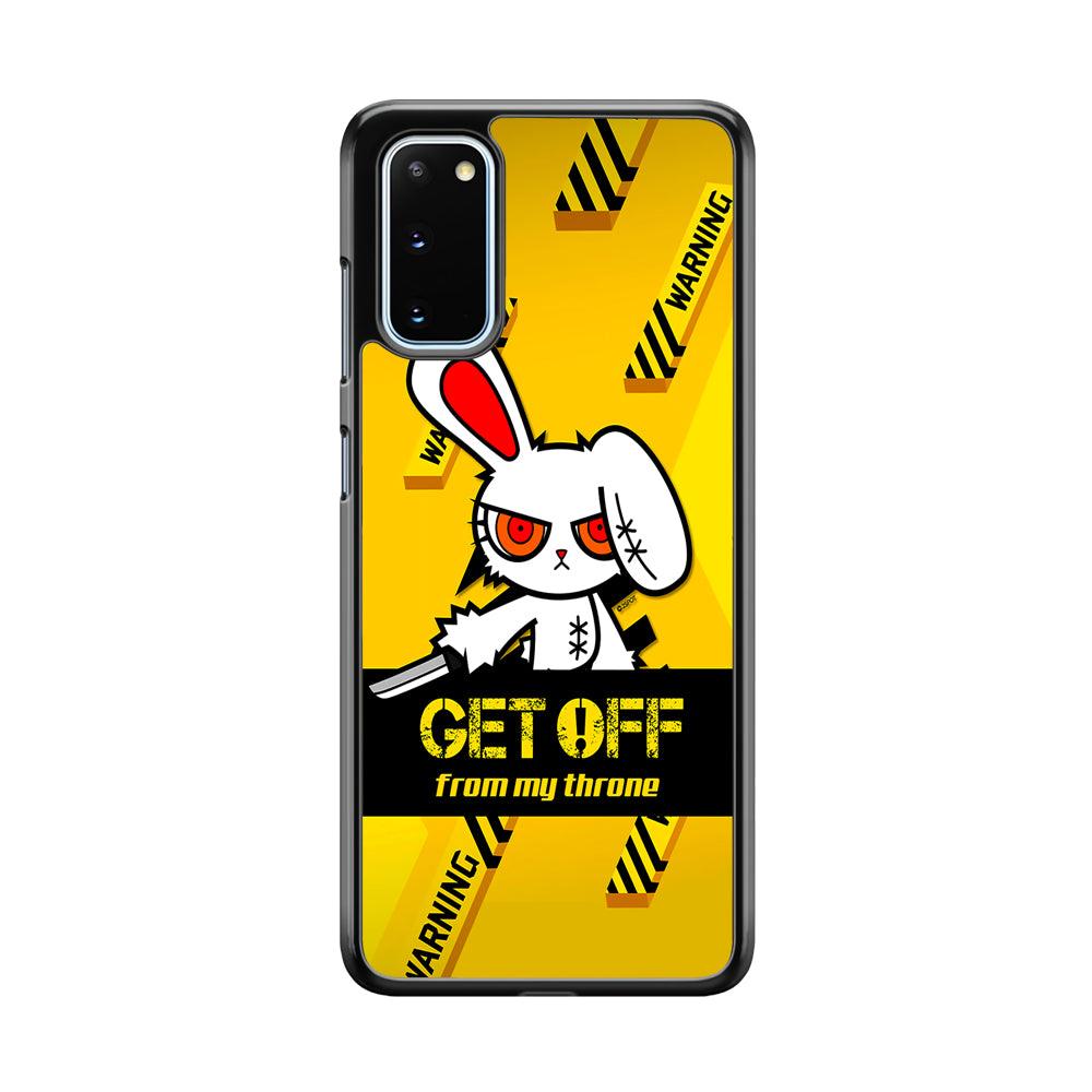Angry Bunny Throne Samsung Galaxy S20 Case-Rubber White (2D Case)-Oxvistore