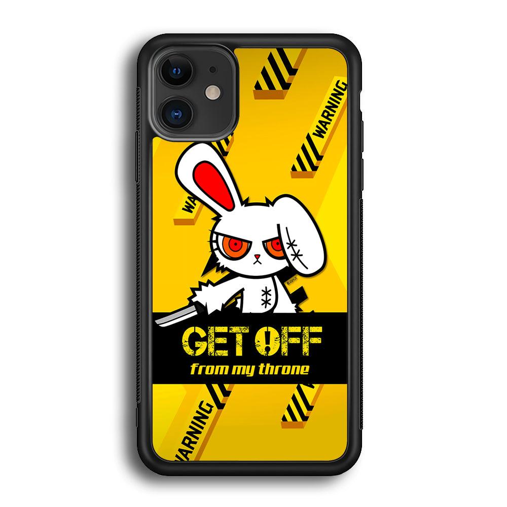 Angry Bunny Throne iPhone 12 Case-Rubber White (2D Case)-Oxvistore