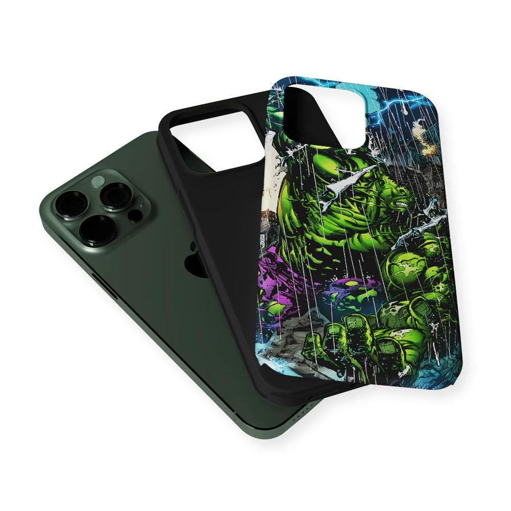 Angry Hulk Destroys The City 2 in 1 Tough Phone Case-Oxvistore
