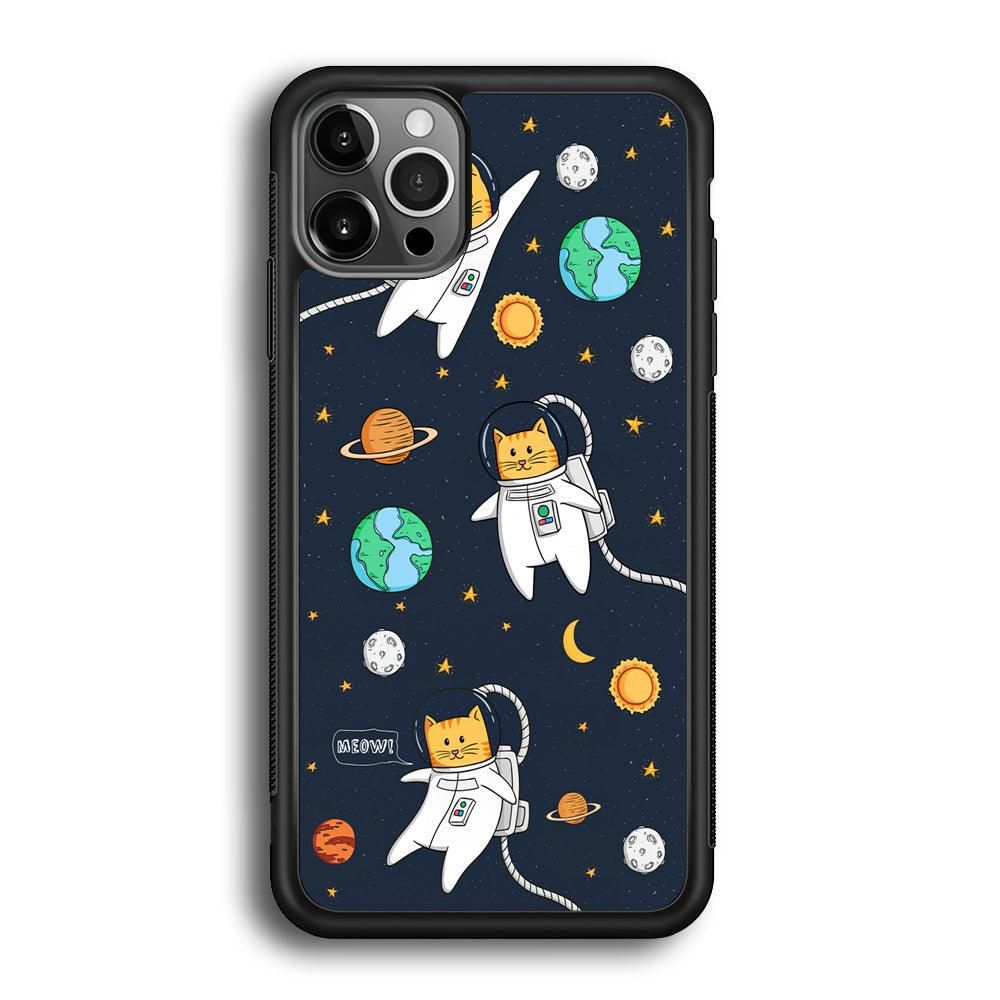 Animal Astronauts Reach for The Star iPhone 12 Pro Case-Rubber Black (2D Case)-Oxvistore