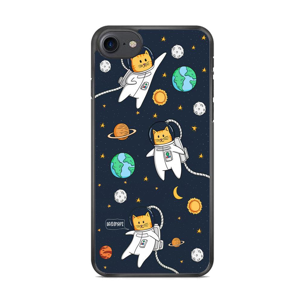 Animal Astronauts Reach for The Star iPhone 8 Case-Rubber Black (2D Case)-Oxvistore
