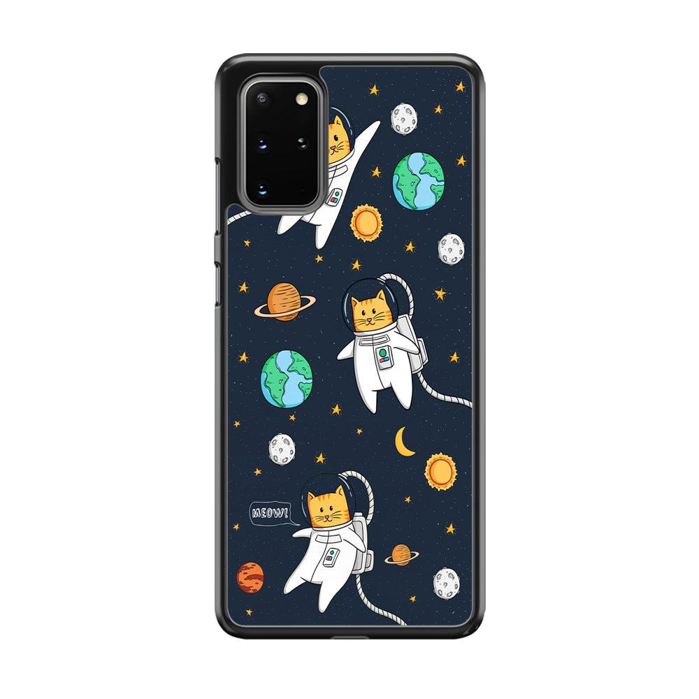 Animal Astronauts Reach for The Star Samsung Galaxy S20 Plus Case-Rubber Black (2D Case)-Oxvistore