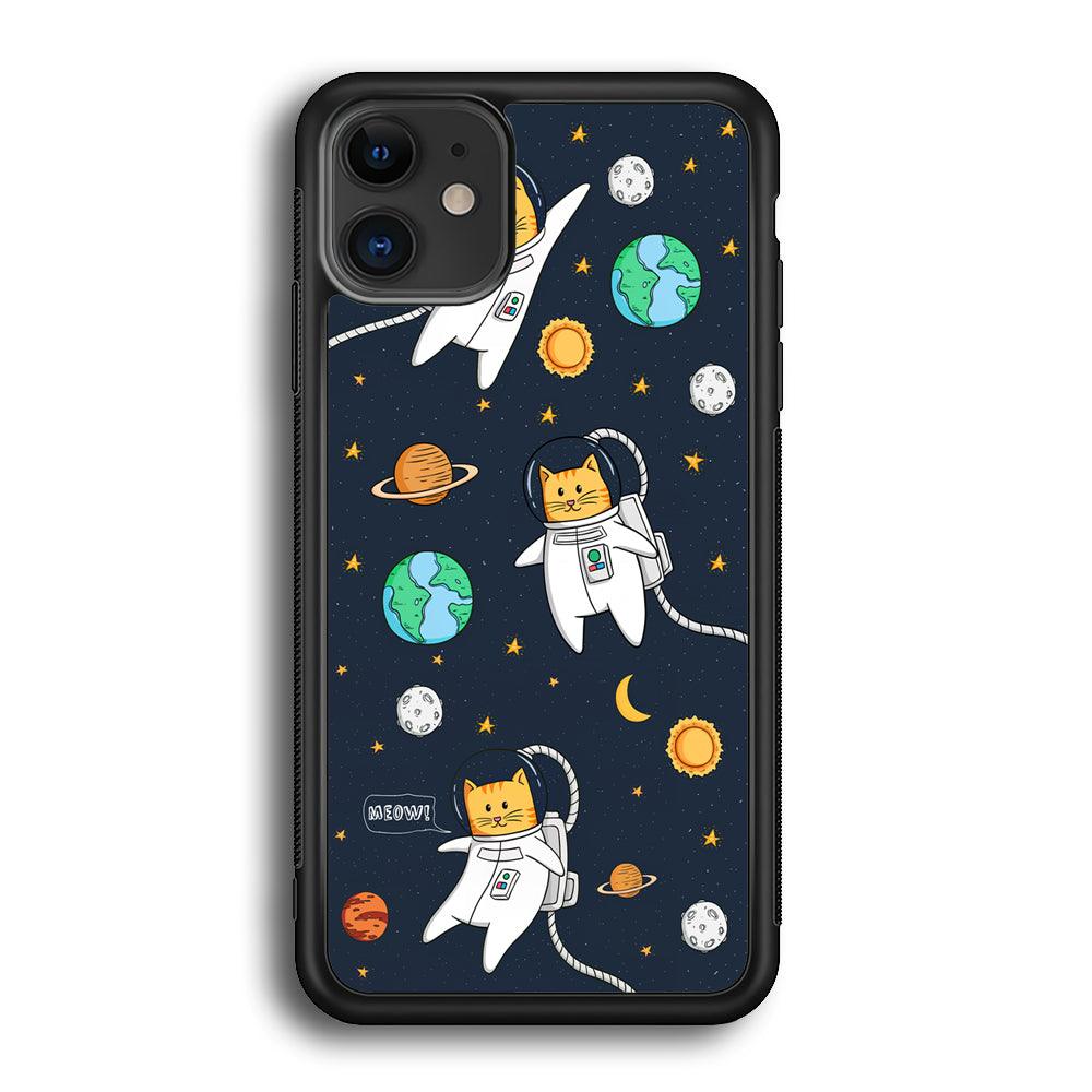 Animal Astronauts Reach for The Star iPhone 12 Case-Rubber Black (2D Case)-Oxvistore