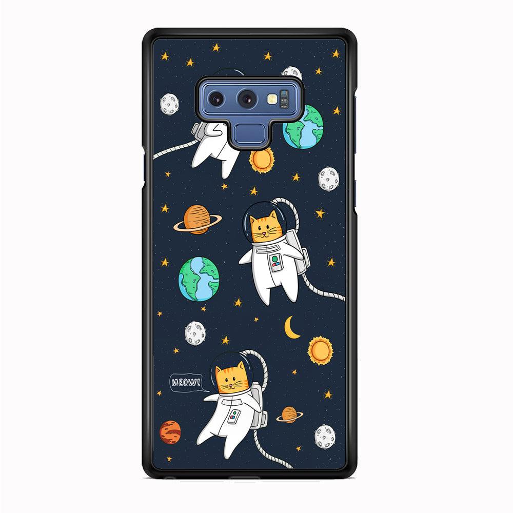 Animal Astronauts Reach for The Star Samsung Galaxy Note 9 Case-Rubber Black (2D Case)-Oxvistore