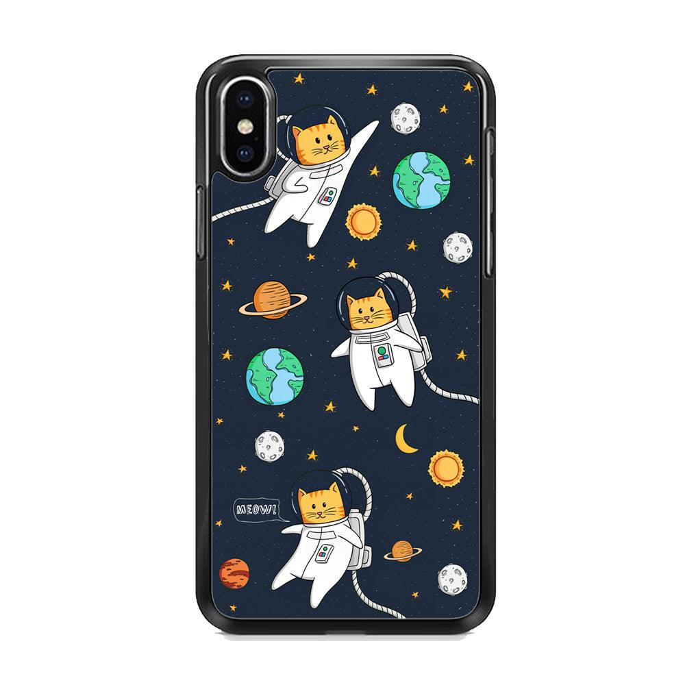 Animal Astronauts Reach for The Star iPhone XS Case-Rubber White (2D Case)-Oxvistore