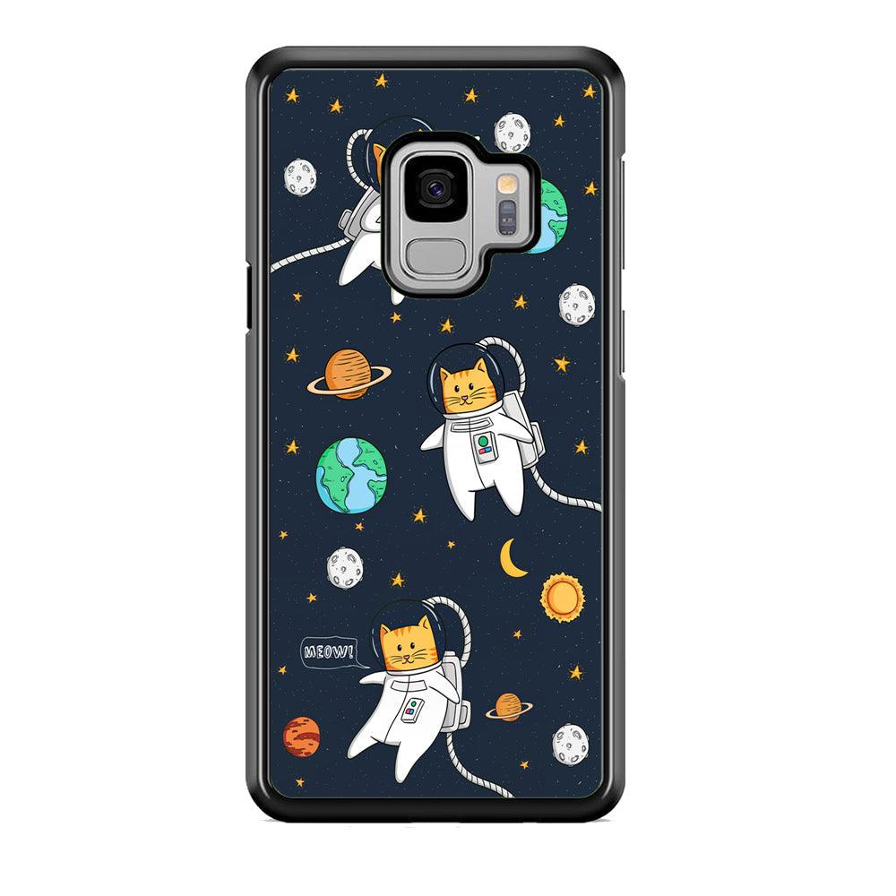 Animal Astronauts Reach for The Star Samsung Galaxy S9 Case-Rubber Black (2D Case)-Oxvistore