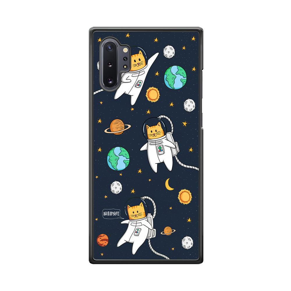 Animal Astronauts Reach for The Star Samsung Galaxy Note 10 Plus Case-Rubber Black (2D Case)-Oxvistore