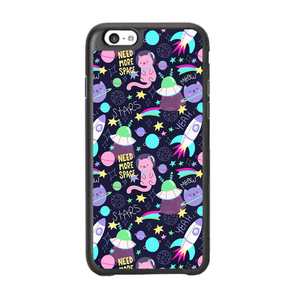 Animal Astronauts Rockets Cat iPhone 6 Plus | 6s Plus Case-Rubber Black (2D Case)-Oxvistore