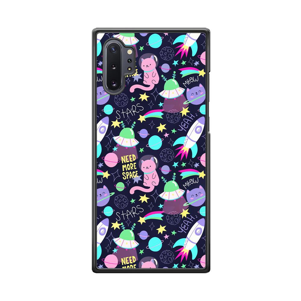 Animal Astronauts Rockets Cat Samsung Galaxy Note 10 Plus Case-Rubber Black (2D Case)-Oxvistore