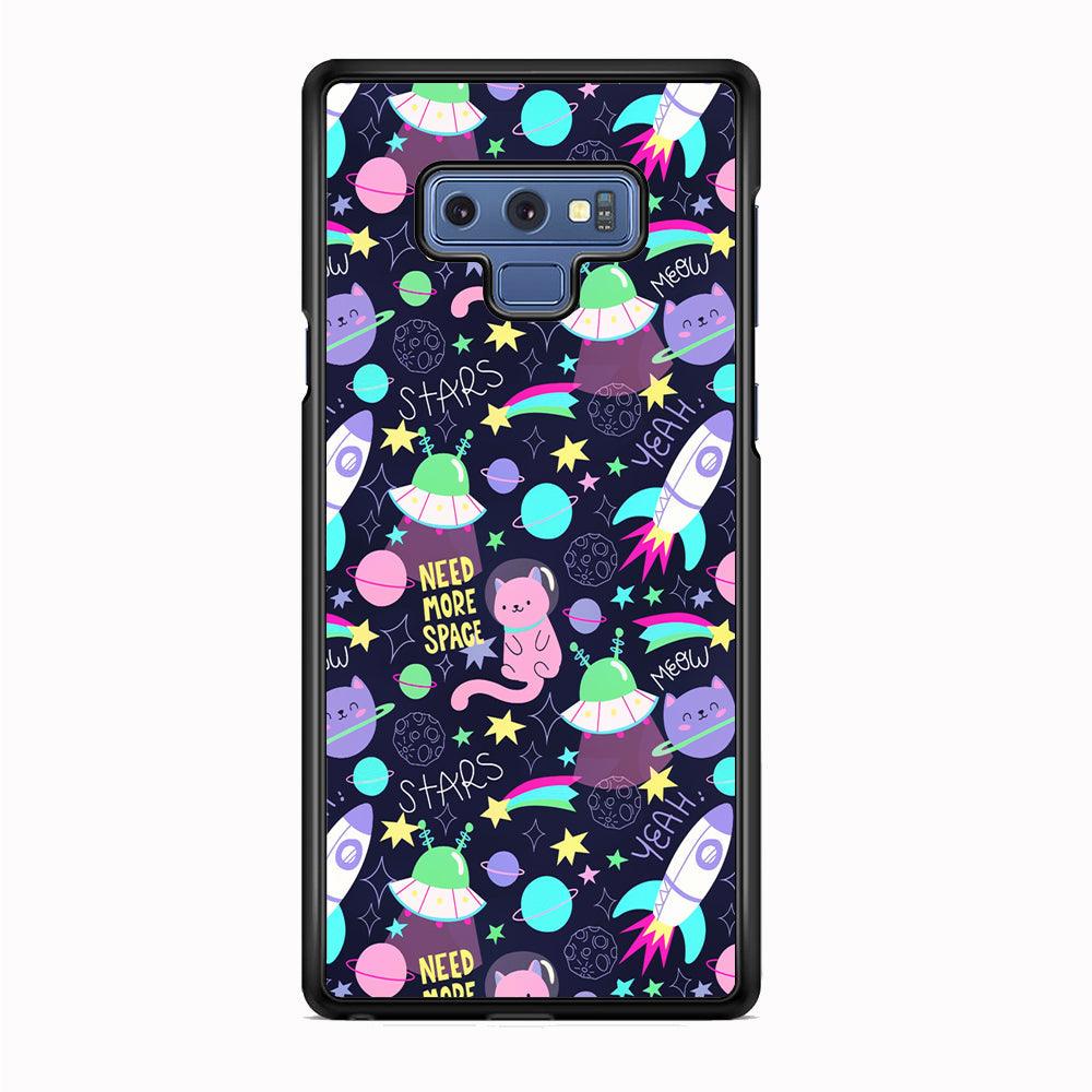Animal Astronauts Rockets Cat Samsung Galaxy Note 9 Case-Rubber Black (2D Case)-Oxvistore