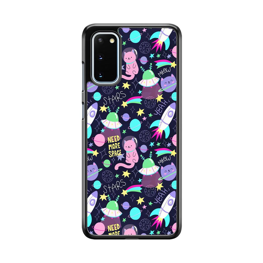 Animal Astronauts Rockets Cat Samsung Galaxy S20 Case-Rubber Black (2D Case)-Oxvistore