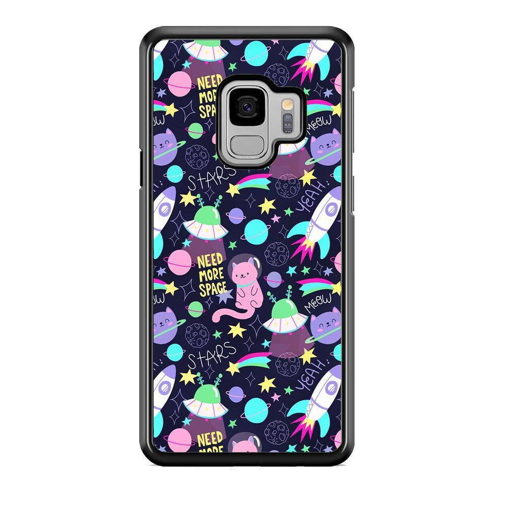 Animal Astronauts Rockets Cat Samsung Galaxy S9 Case-Rubber Black (2D Case)-Oxvistore