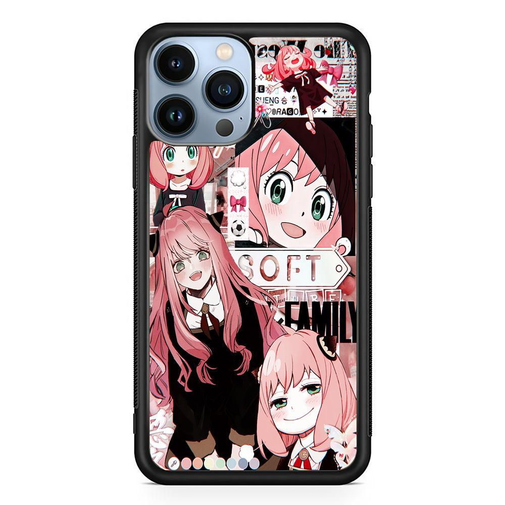 Anya Forger Aesthetic 2D Rubber Phone Case-Black-Oxvistore