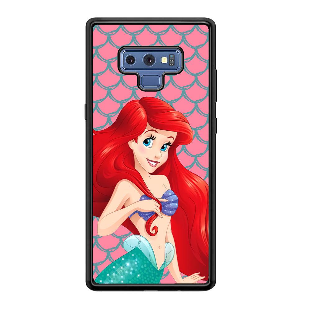 Ariel The Beauty Princess of Mermaid Samsung Galaxy Note 9 Case-Rubber Black (2D Case)-Oxvistore