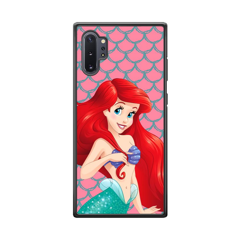 Ariel The Beauty Princess of Mermaid Samsung Galaxy Note 10 Plus Case-Rubber Black (2D Case)-Oxvistore