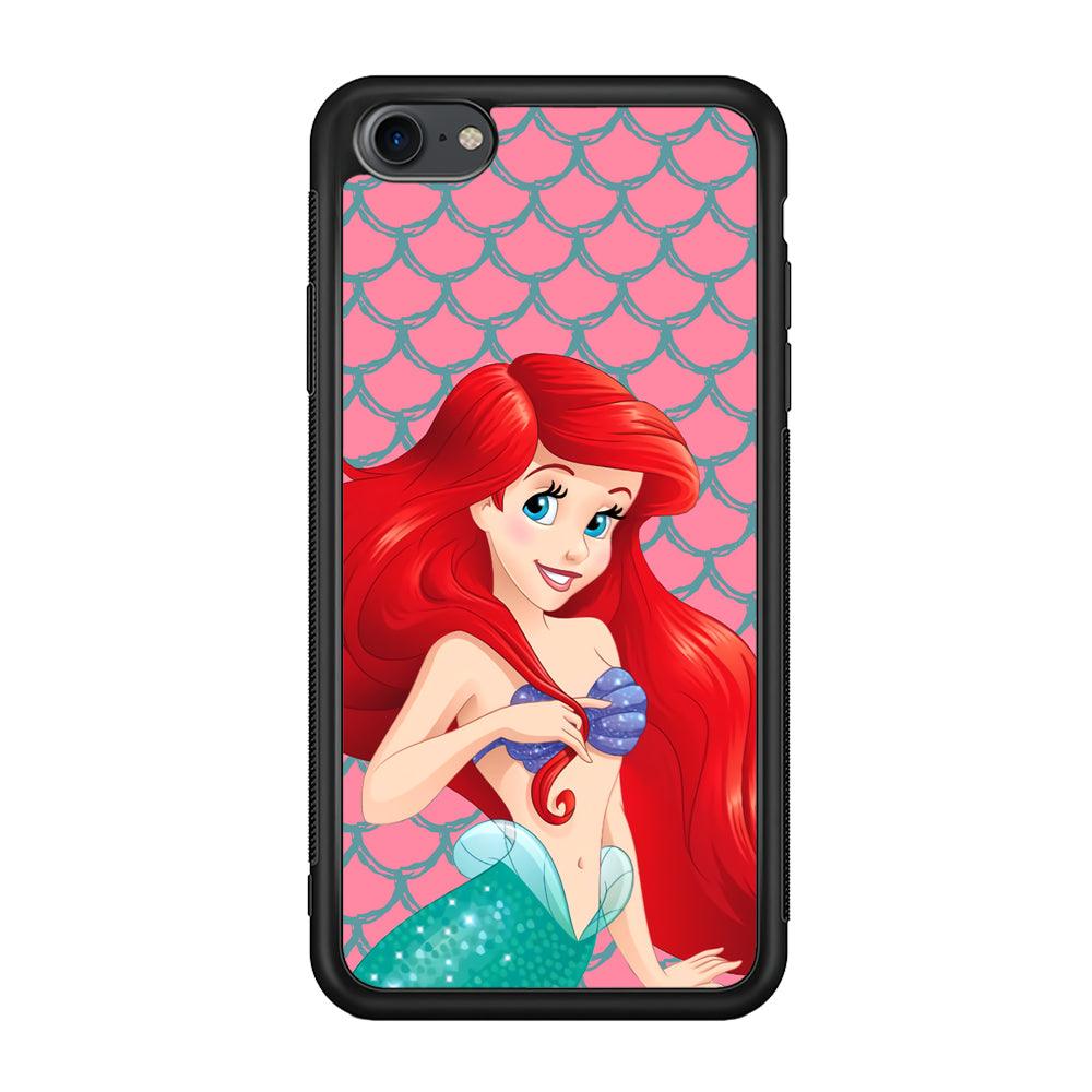 Ariel The Beauty Princess of Mermaid iPhone 8 Case-Rubber Black (2D Case)-Oxvistore