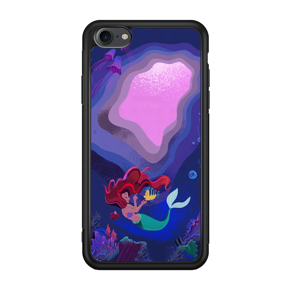Ariel The Princess Deep of The Sea iPhone 8 Case-Rubber Black (2D Case)-Oxvistore