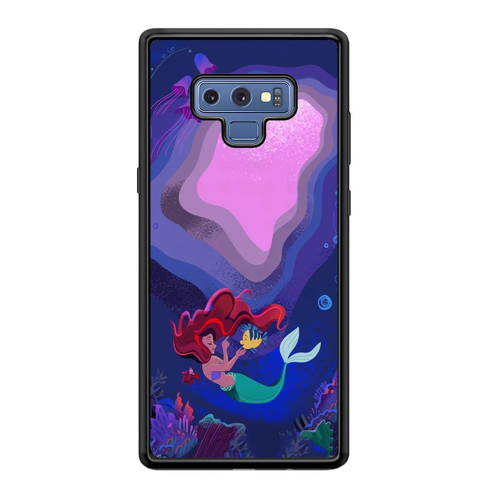 Ariel The Princess Deep of The Sea Samsung Galaxy Note 9 Case-Rubber Black (2D Case)-Oxvistore