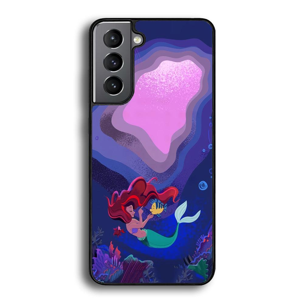 Ariel The Princess Deep of The Sea Samsung Galaxy S22 Plus Case-Rubber Black (2D Case)-Oxvistore