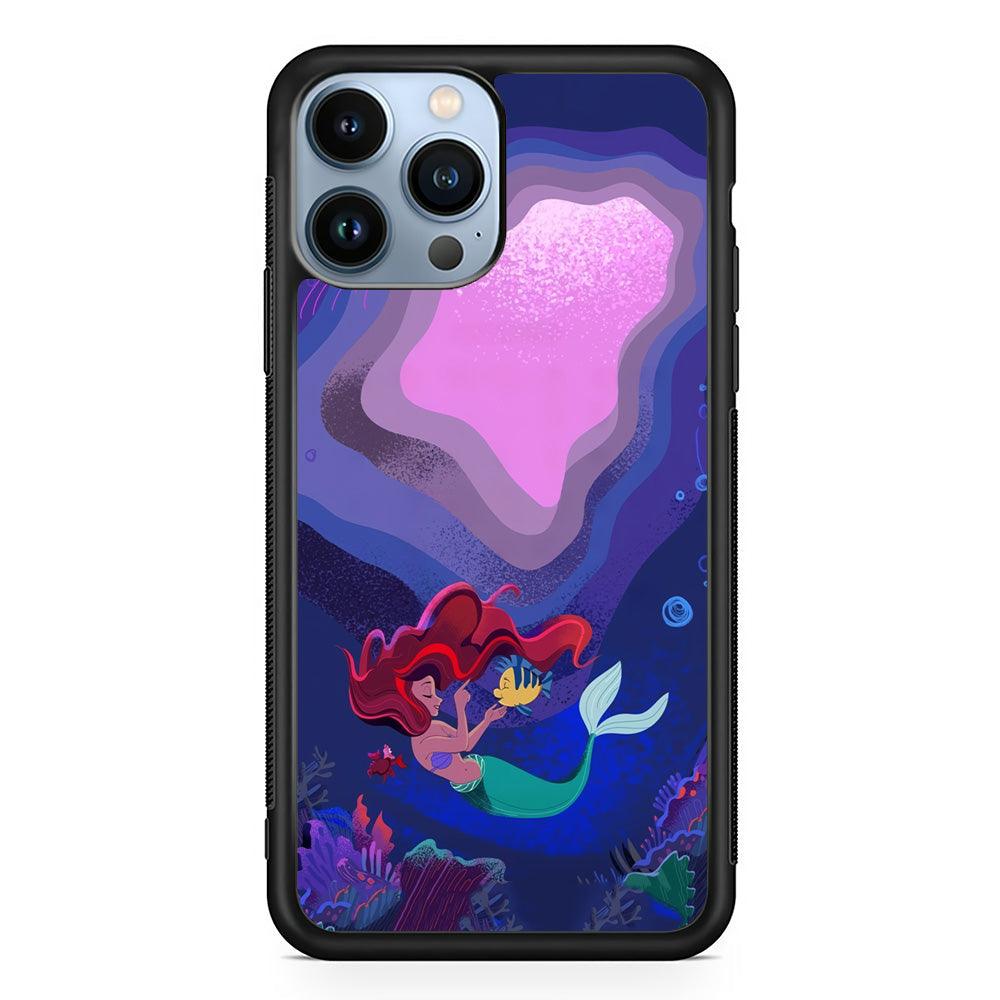 Ariel The Princess Deep of The Sea iPhone 14 Pro Max Case-Rubber Black (2D Case)-Oxvistore