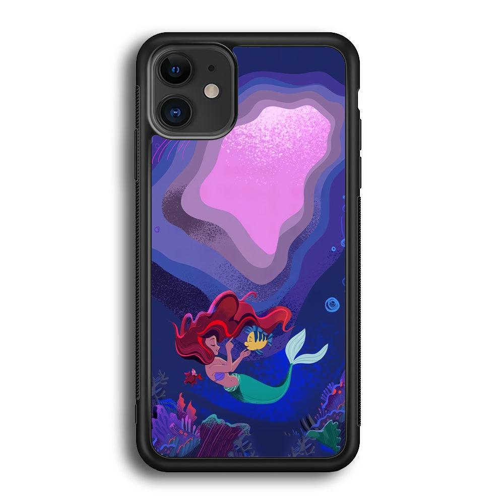 Ariel The Princess Deep of The Sea iPhone 11 Case-Rubber Black (2D Case)-Oxvistore