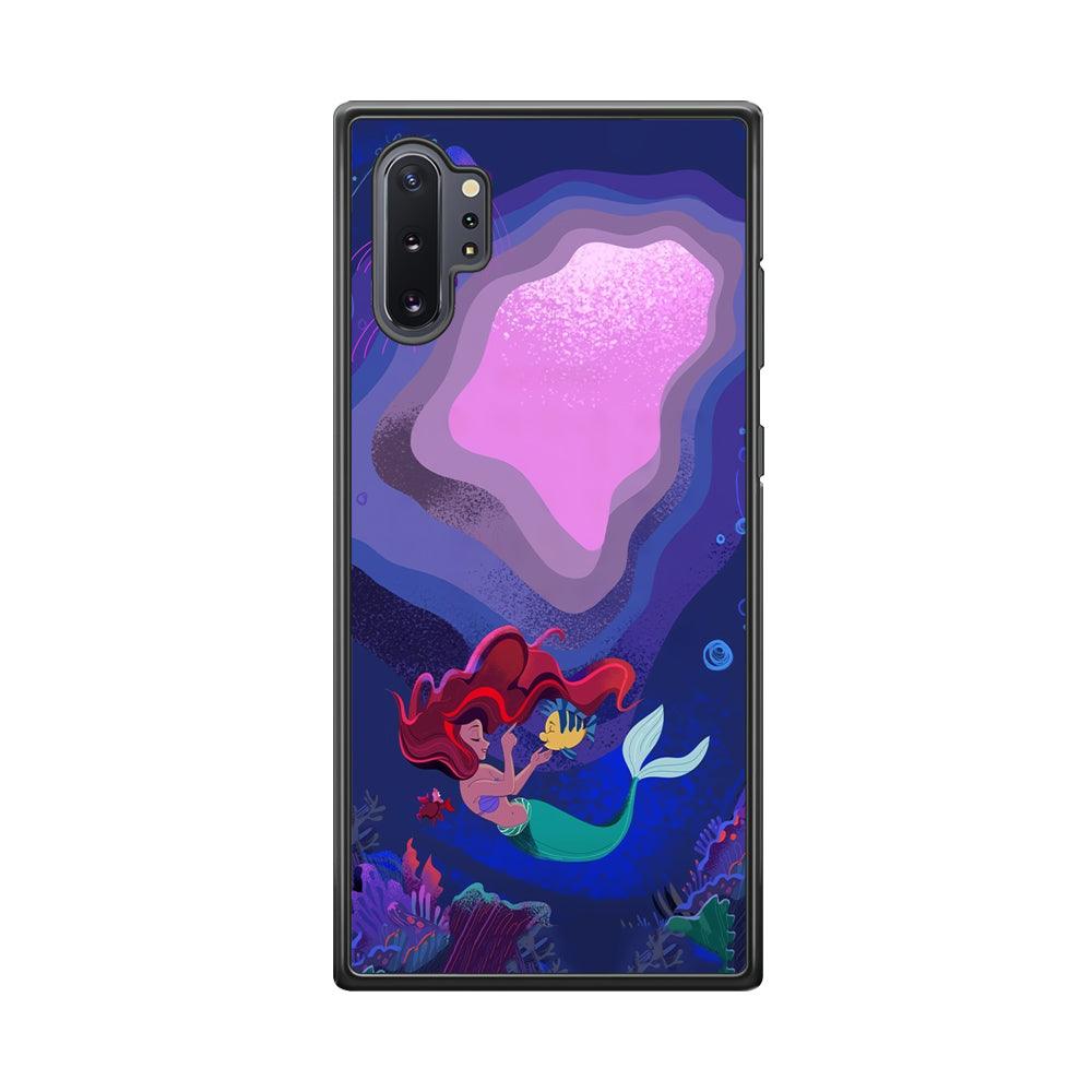 Ariel The Princess Deep of The Sea Samsung Galaxy Note 10 Plus Case-Rubber Black (2D Case)-Oxvistore