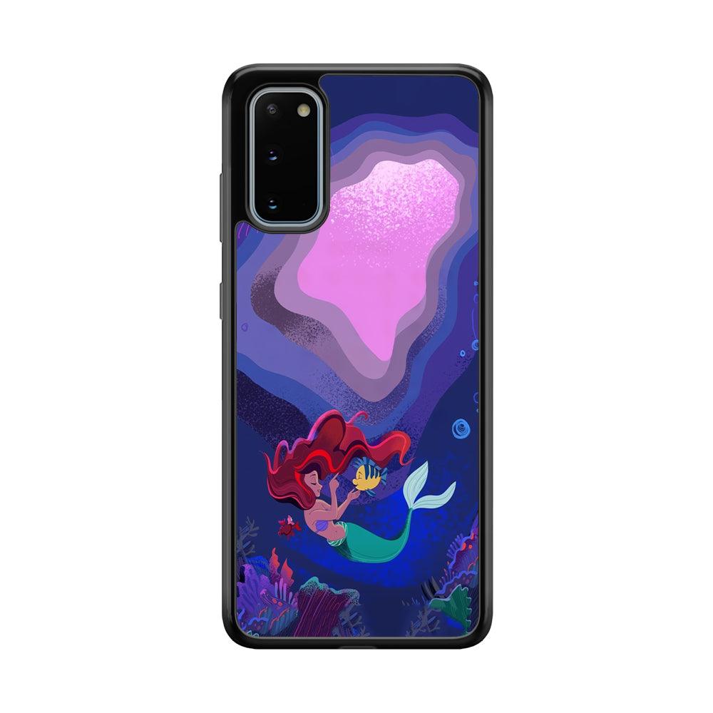Ariel The Princess Deep of The Sea Samsung Galaxy S20 Case-Rubber Black (2D Case)-Oxvistore