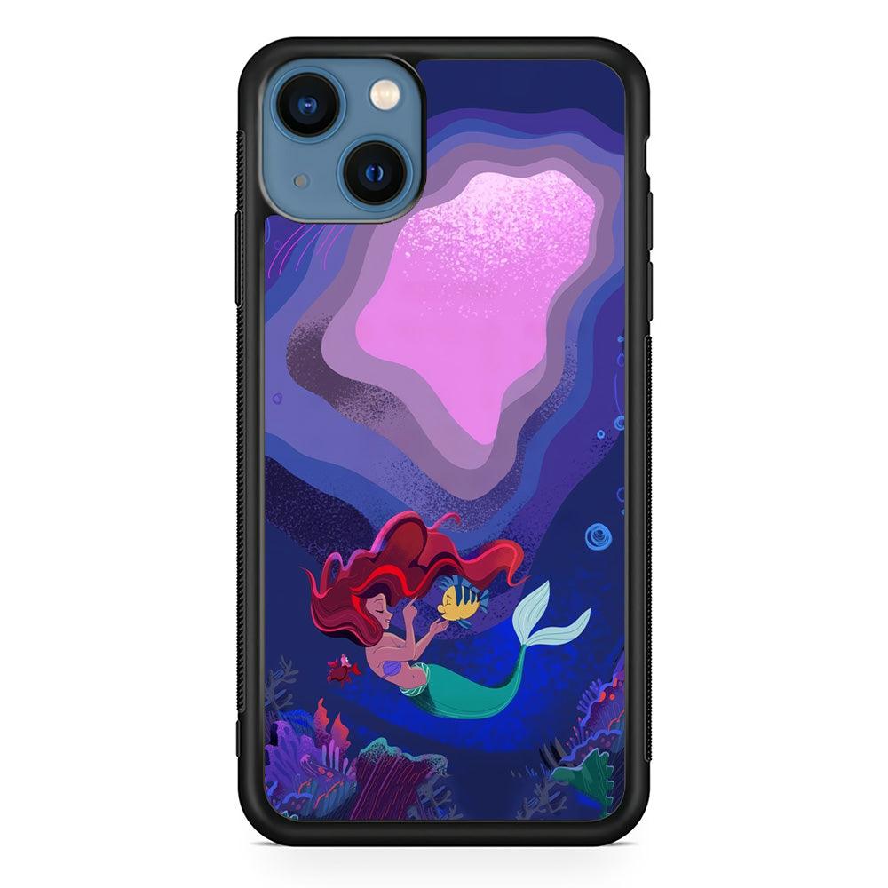 Ariel The Princess Deep of The Sea iPhone 13 Case-Rubber Black (2D Case)-Oxvistore