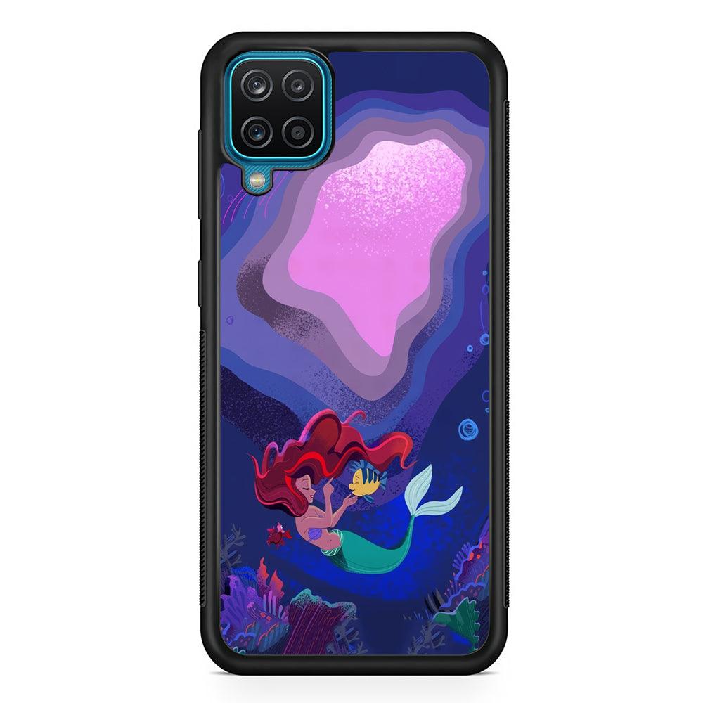 Ariel The Princess Deep of The Sea Samsung Galaxy A12 Case-Rubber Black (2D Case)-Oxvistore
