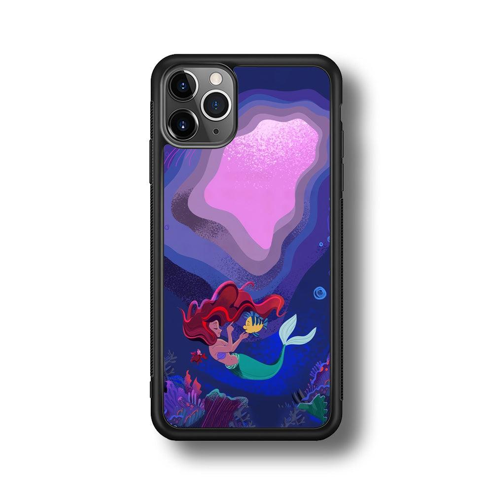 Ariel The Princess Deep of The Sea iPhone 11 Pro Max Case-Rubber Black (2D Case)-Oxvistore