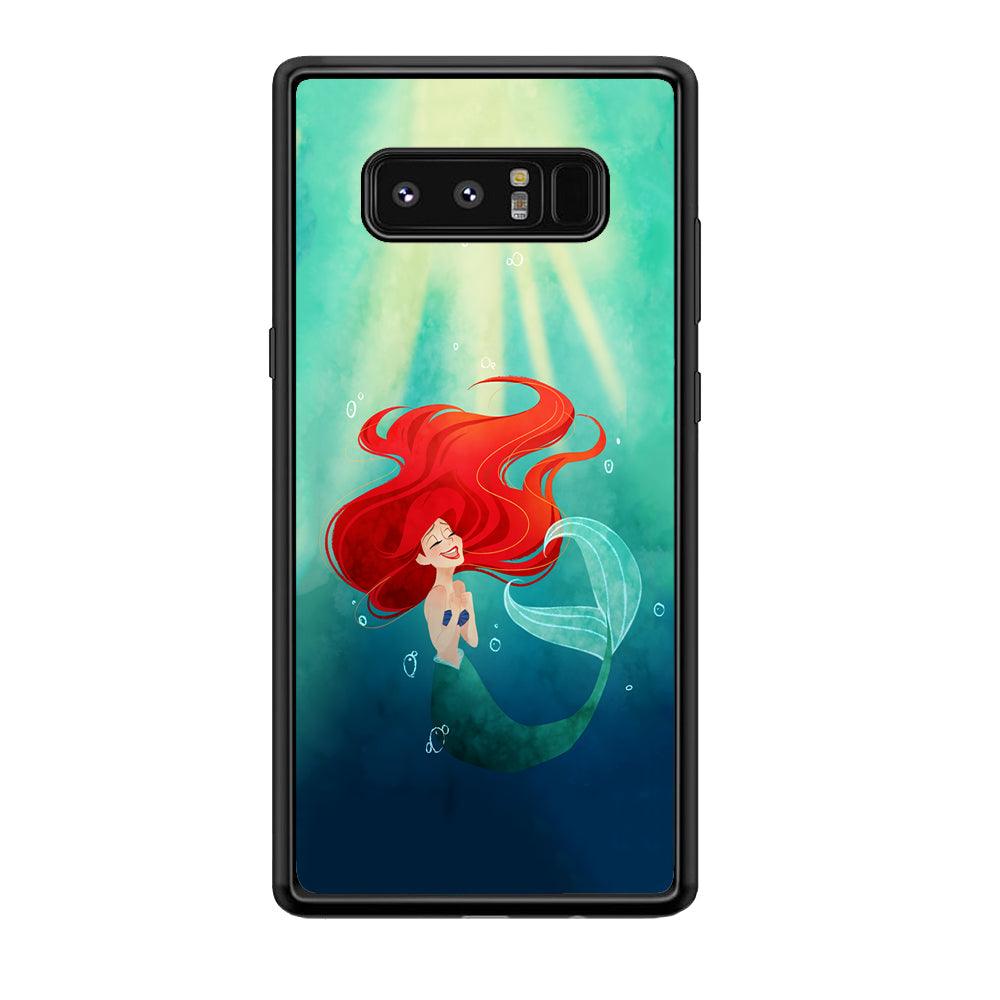 Ariel The Princess Happiness of Heart Samsung Galaxy Note 8 Case-Rubber Black (2D Case)-Oxvistore